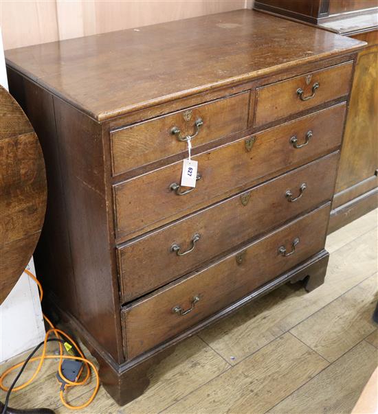 A George III oak chest, W.95cm